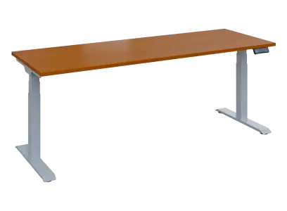 Fleximax 27-20 výškově nastavitelný stůl, kovová podnož stříbrná, deska 25 mm, široký 2000 mm, třešeň šumavská